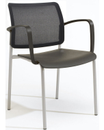Verco Visitor / Conference Seating - Add 4 legged Mesh Back Plastic Stacking Chair with Arms