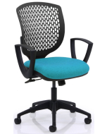 Verco Operator/Task Chair - Carlo Black Medium Back Task Chair with Arms