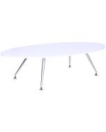 Aurora White Oval Shaped Boardroom Table W2400 x Dl200 x H730mm