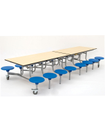 Folding Mobile Rectangular School Dining Table Seats 16 People