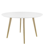 Elite Modular Meeting Table - Piazza Circular Table with Square Solid Ash Wooden Legs & White Tops