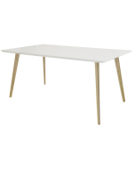 Elite Modular Meeting Table - Piazza Rectangular Table with Square Solid Ash Wooden Legs & White Tops