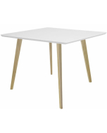 Elite Modular Meeting Table - Piazza Square Table with Square Solid Ash Wooden Legs & White Tops