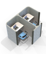 Acoustic Learning - End on End Hexagonal Double Study Booths Including Desks 1400mm High