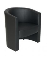 Aurora Seating - Black Faux Leather Tub Reception Chair