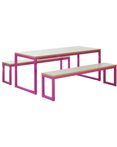 Urban 40/40 Robust 25mm Laminate Top School Bench Dining Sets W1200mm (Premium Frame Colours)